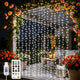 SINAMER Curtain String Light, 200LED 6.6x6.6ft, Remote & 8 Modes, USB