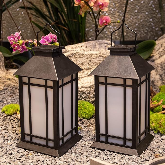 Afirst Solar Lantern Outdoor, Hanging Lights Decorative Outdoor Lighting Waterproof Umbrella Lights for Patio Garden, Table,Party Decor, 2 Pack