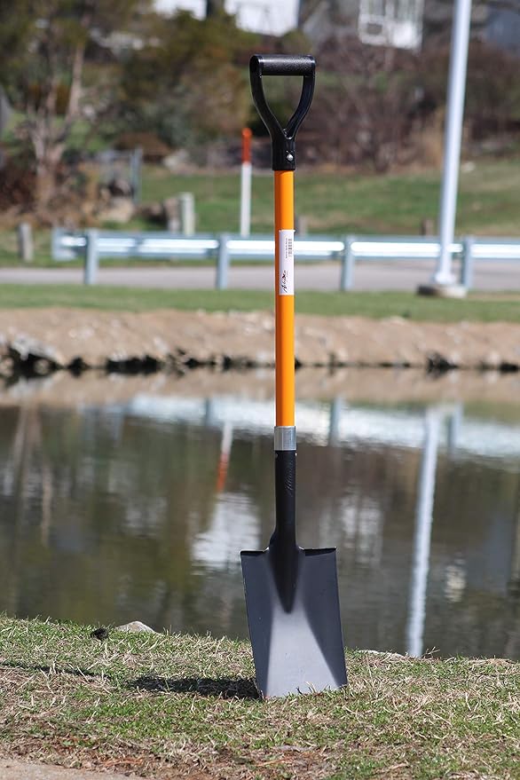 Ashman Spade Shovel (1 Pack) – 41 Inches Long D Handle Grip – The Single Shovel Weighs 2.2 Pounds and has a Durable Handle – Premium Quality Multipurpose Orange Spade Shovel with Strong Build.