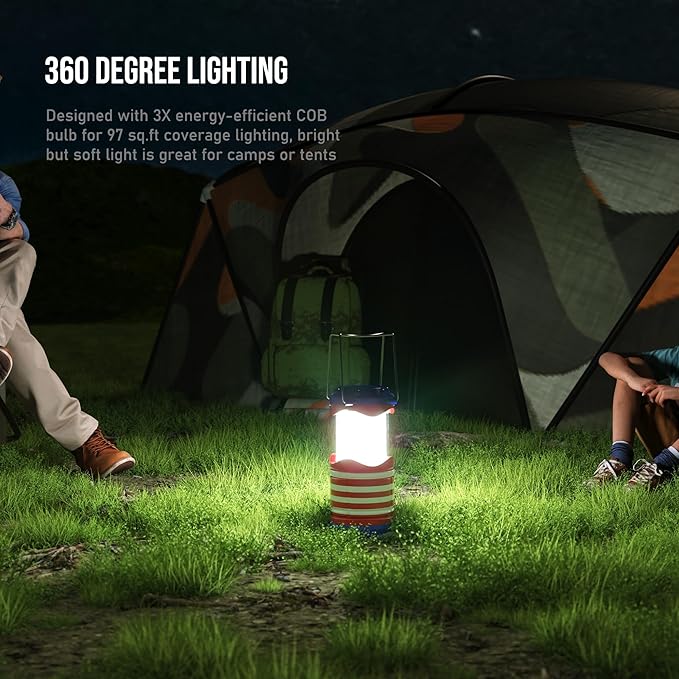 Lichamp LED Camping Lantern, 4 Pack Battery Powered Flashlight for Power Outages, Portable Collapsible Hanging Light Essential for Home, Outdoor, Emergency Lamp Survival Kit Gear for Hurricane, C2