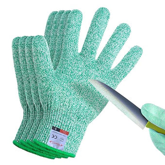 Cut Resistant Gloves, 2 Pairs of Food Grade Cut Resistant Gloves, Cutting Gloves for Kitchen, Oyster Shucking, Fish Fillet Processing, Carving Wood and Gardening(Medium-Green)