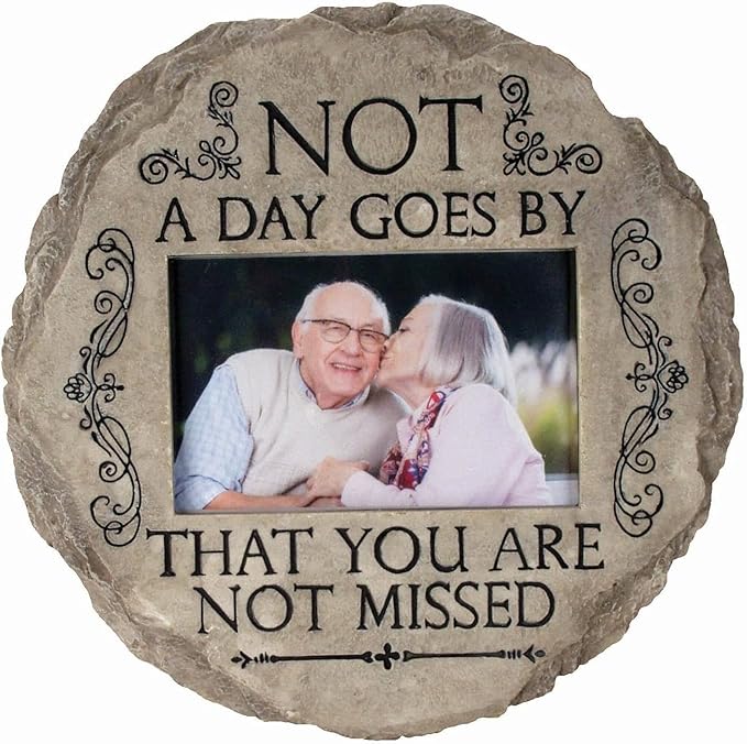 Spoontiques - Garden Décor - Memory Grandpa Stepping Stone - Decorative Stone for Garden