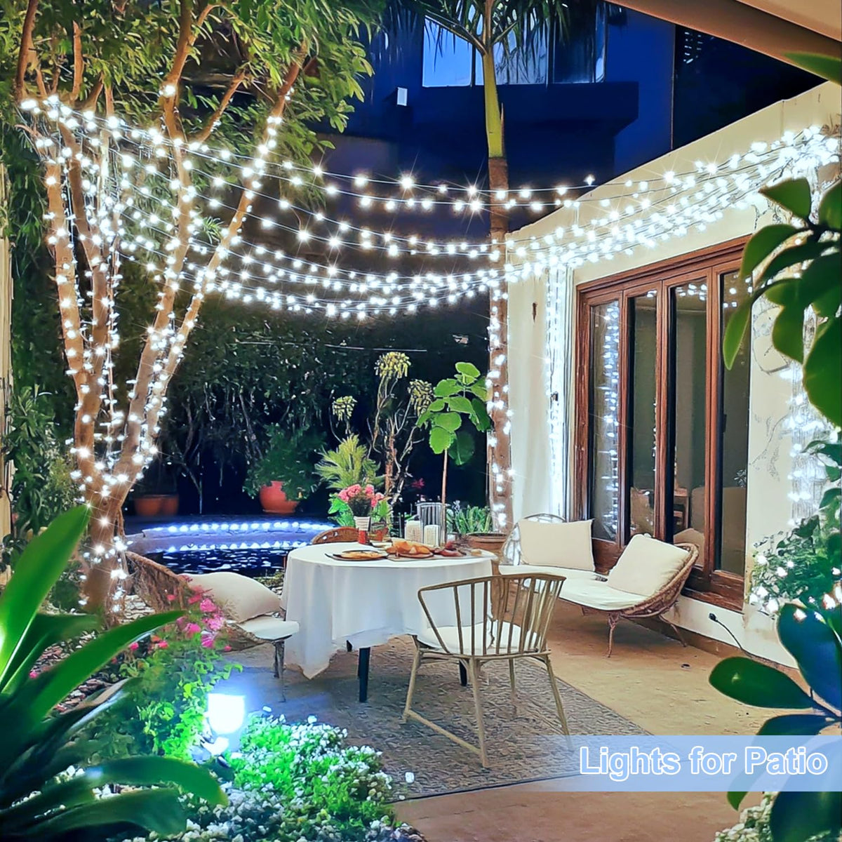 JMEXSUSS 1000 LED White Christmas String Lights Outdoor with Remote