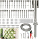 Wire Trellis for Climbing Plants Outdoor, 30-Set Wall Wire Trellis Kit with 1/8" x 150ft Stainless Steel Cable and Cutter, T316 Espalier System for Fence Garden DIY on Brick Concrete Wood Walls