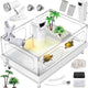 MoonOrange Small Turtle Tank Kit(Tank+Light+Filter), Acrylic Turtle Tank Starter Kit with Bask Platform, Bottom Drain, Multi-Function Area for Small Reptiles.(White)
