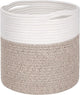 MINTWOOD Design 11 x 11 Inches Cotton Rope Basket for Flower Pot and Indoor Floor Planters, Decorative Round Woven Plant Pot Basket, Planter Covers, Small Dog Toy Storage Baskets, Light Brown