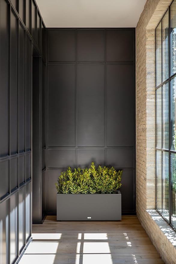 Veradek Block Series Long Box Planter - Large Rectangular Planter for Indoor or Outdoor Patio/Porch | Durable All-Weather Use with Drainage Holes | Modern Décor for Tall Plants, Flowers or Shrubs