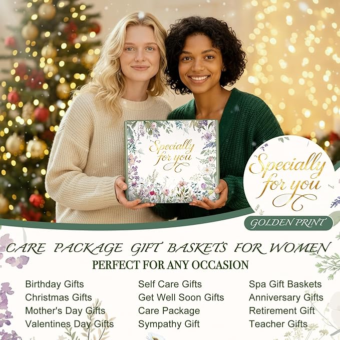 Birthday Gifts for Women Spa Care Package, Valentines Day Gifts for Her Mom Wife Girlfriend, Get Well Soon Gift Baskets Thinking of You Sympathy Gift Box for Friend, Sister, Grandma