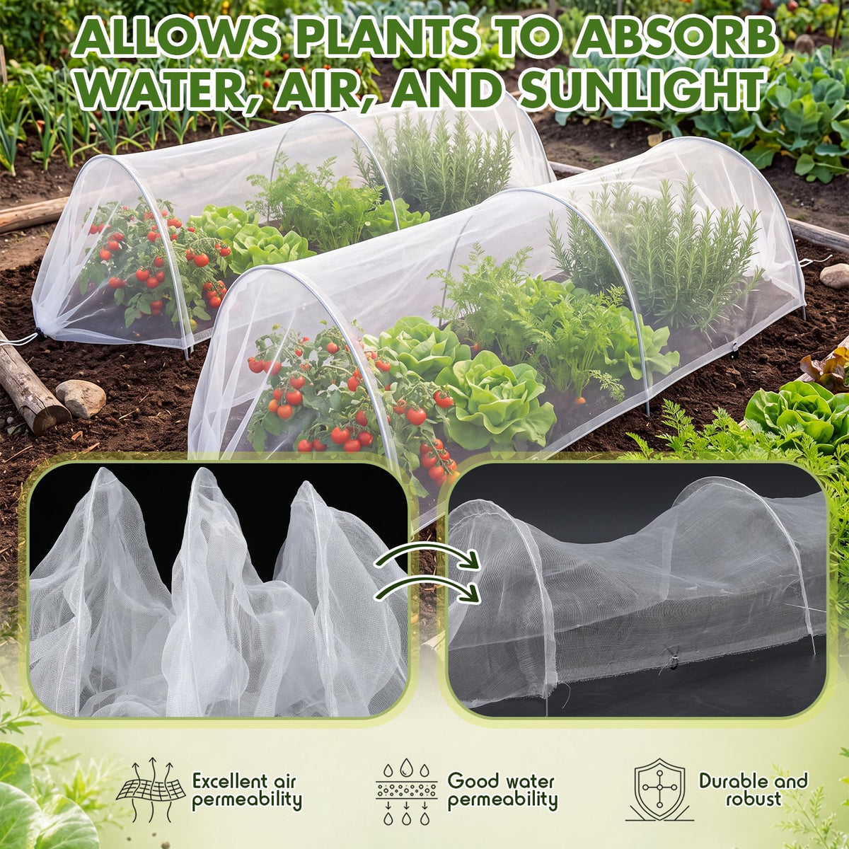 GliCraft 3 Pack Garden Bed Cover Row Accelerator Plants Cover,White,4ft