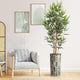 Artificial Tree in Modern Polygon Pattern Effect Planter, Fake Bamboo Silk TRE for Indoor and Outdoor Home Decoration - 70" Overall Tall (Plant Pot Plus Tree)