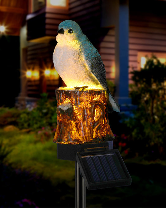 iStatue Bird Solar Decorative Garden Stake Lighting, Waterproof Cute Animal Outdoor Figurine Lights Ornament Statue Decor for Pathway, Patio, Lawn Housewarming Gifts (Bird)