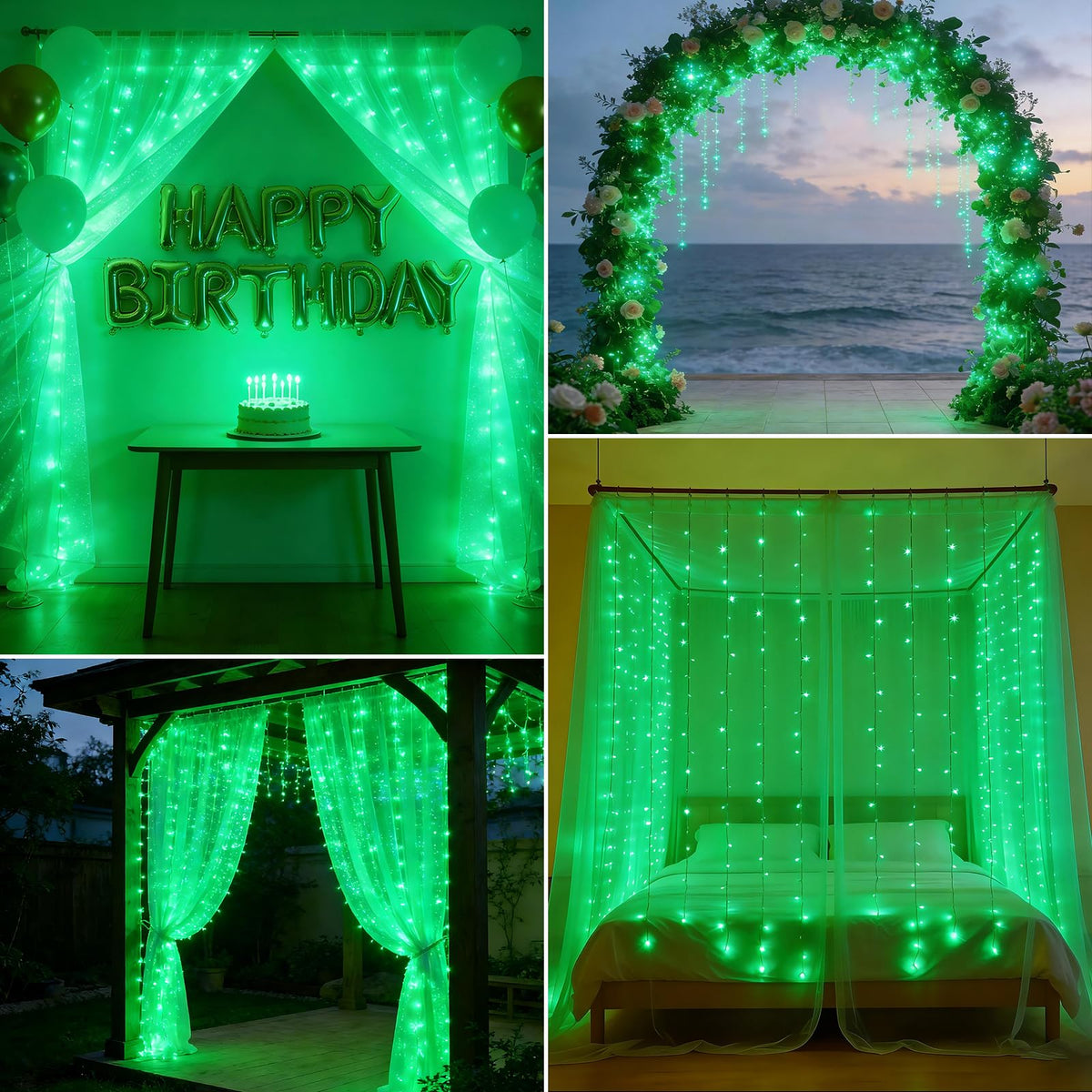 300LED Fairy Curtain Lights 9.8ft x 9.8ft LED Dimmable Twinkle Lights