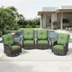 Joyside 6 Piece Wicker Patio Furniture Set, Outdoor Swivel Rocker Patio Chairs with High Back, Deep Seating, Wide Armrest, Thickened Cushions, Outdoor Furniture for Deck, Porch Use