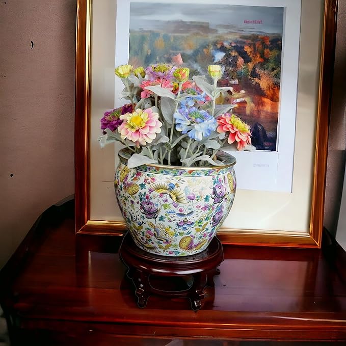 Wooden Fishbowl Display Vase Pot Planter Stand Plant Pot Display Stand (6.50)