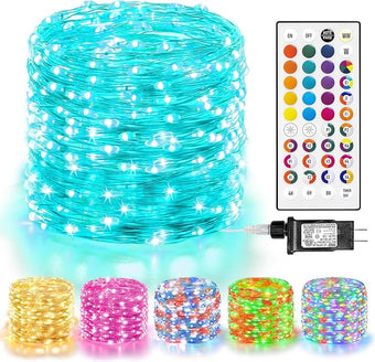 LitHome Led Christmas Fairy Lights Plug in, 200LED 66FT Color Changing Fairy Lights with Remote, 9 Modes Led Christmas Lights Indoor, Easter Pastel Fairy String Lights Twinkle for Party Easter Decor