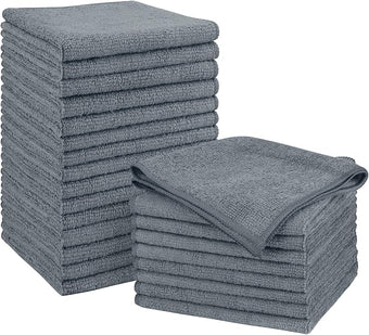 Orighty Grey Microfiber Cleaning Cloth, Microfiber Towels for Cars, Highly Absorbent Car Cleaning Supplies, Lint Free Cloths Clean Rags for Car Care, House, Kitchen, 12x11 inch, Pack of 24