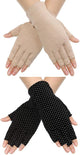 Maxdot Sun Gloves for Women UV Protection Fingerless Non Slip Sunscreen Driving Gloves for Summer Outdoor