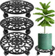 3 Packs 14 Inch Rolling Plant Stand with Wheels Metal Plant Caddy with Wheels Heavy Duty Round Plant Stand Indoor Iron Plants Rollers for Plants, Plant Dolly