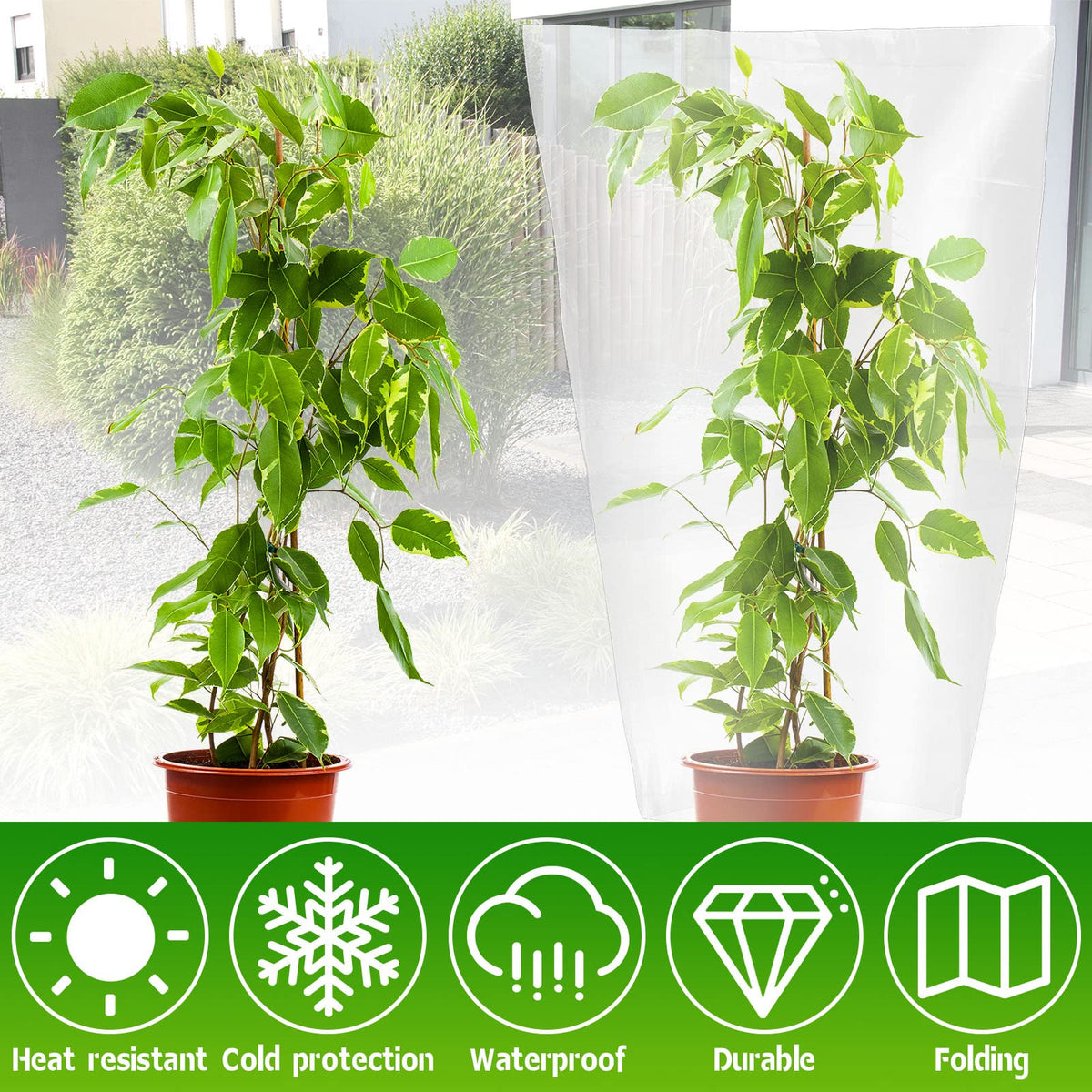 Perthlin 6 Pcs Winter Plant Covers Freeze Protection, 27.6 x 43.3 Inch