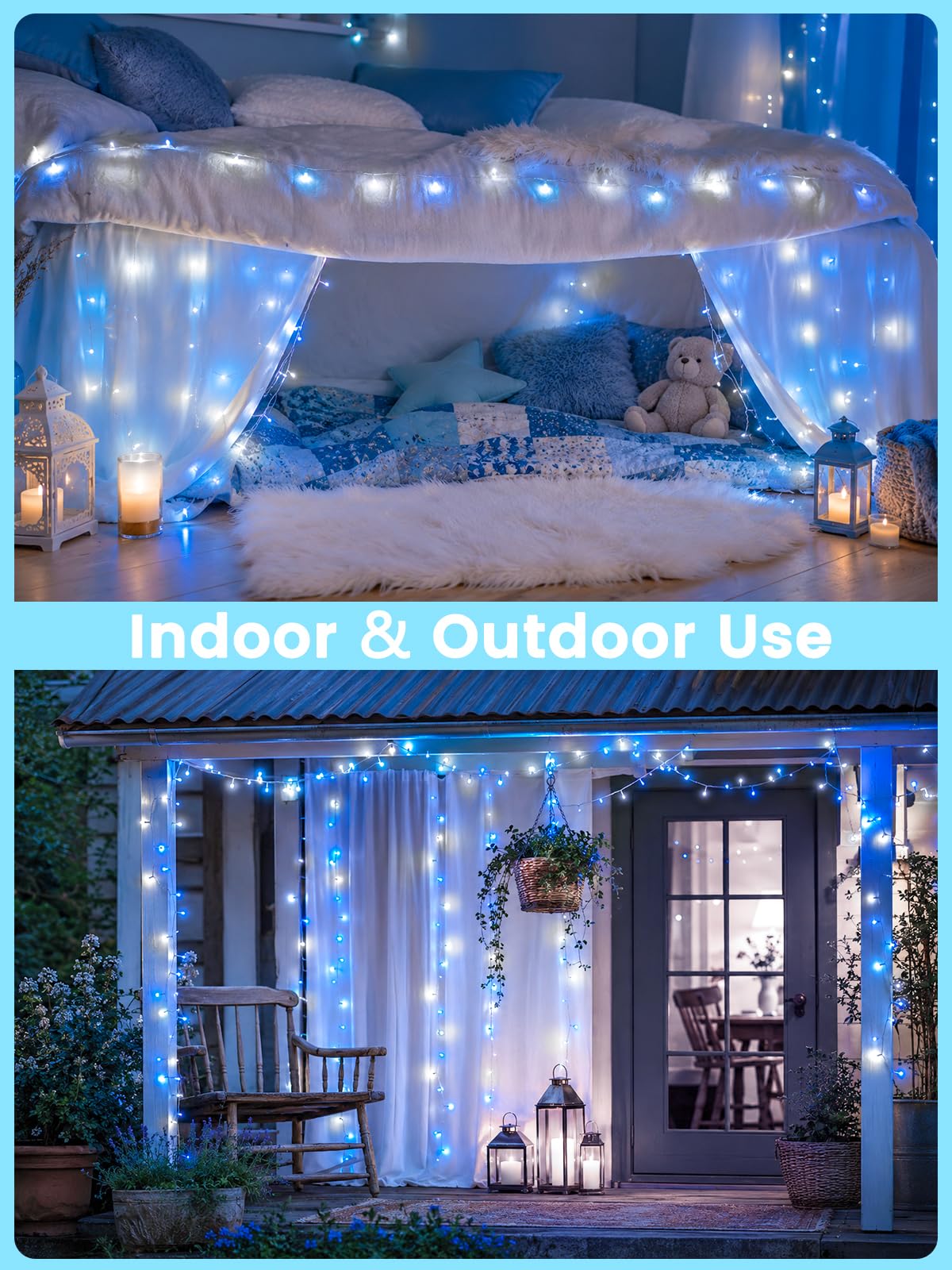 200 LED Connectable String Lights, 66FT Christmas Lights Outdoor Indoor