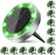 Peasur Solar Ground Lights Outdoor, 12 Pack Flat Solar Powered Disc Lights, IP68 Waterproof, Anti-Rust, Landscape Lighting for Pathway Garden Yard Lawn Walkway Landscape Driveway, Green