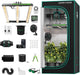MARS HYDRO 3x3 Smart Grow Tent Kit Complete System,150W FC1500 Samsung LM301H Grow Light,App Dimming Control,1680D High Reflective Mylar,with Smart WiFi App Control Ventilation System,10 Speed Fan