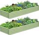 2PCS 8x2x1FT Galvanized Raised Garden Bed Kit, Galvanized Planter Raised Garden Boxes Outdoor, Large Metal Raised Garden Beds for Vegetables-Green