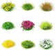 Potanro 126pcs Static Grass Tufts and Miniature Flowers Cluster for Crafts,Diorama Grass Base Supplies,Model Grass Scene Accessories for Train Railroad Scenery Sand Military Terrain Model