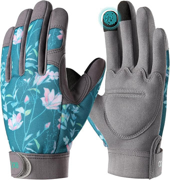 COOLJOB Small Gardening Work Gloves for Women Ladies, Thorn Proof for Rose Pruning, Cactus Handling, Blackberry Bush Planting, Puncture Resistant Anti-Slip Flexible, 1 Pair S Green Glower