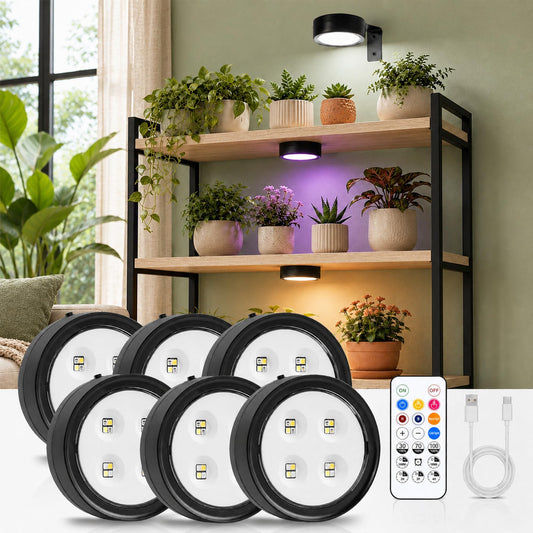 6-Pack Rechargeable Grow Lights for Indoor Plants, Cordless Plant Grow Lamp