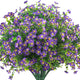 Grunyia Outdoor Artificial Flowers UV Resistant & Fade Proof, 12 Pack Realistic Fake Flowers for Garden, Patio, Lawn Decor - Weatherproof Plastic Plants (Purple)