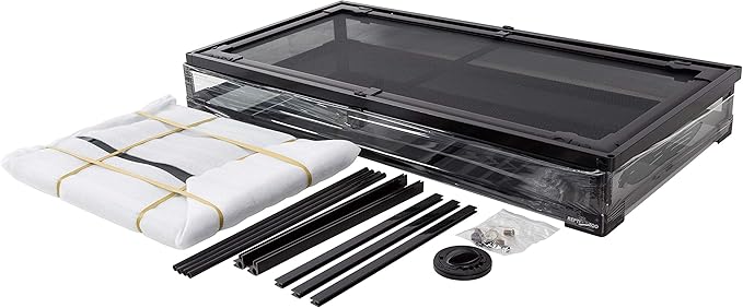 REPTI ZOO 50 Gallon Reptile Glass Tank Terrarium 2 in 1 Side Meshes and Side Glasses Double Hinge Door with Screen Ventilation Tempered Glass 36" x 18" x 17.75"