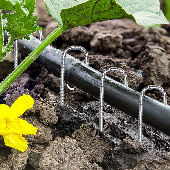 Rebar Stakes 12 Inch, Tent Stakes Heavy Duty Galvanized J Shaped 50 Pack Landscape Fabric Staples for Garden Weed Barrier Fabric Dog Fence Inflatable Camping Tents Artificial Turf