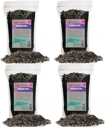 Gardenera Bonsai Soil Premium Potting Mix - 20 Quart - Trusted by Bonsai Enthusiasts for Exceptional Results and Healthier Trees (4 Bags of 5 Quart)