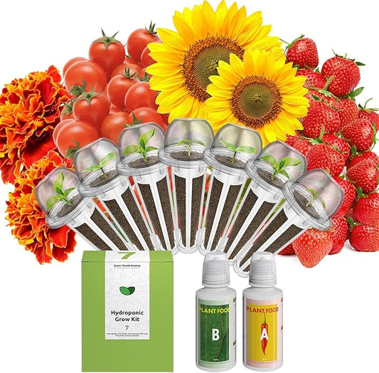inbloom Vibrant Wildflower & Fruit Mixd Seed Pod Kit for AeroGarden, Ahopegarden Hydroponics Growing System, 7-Pods (350+ Seeds, Include Dwarf Sunflower, Marigold, Red Cherry Tomato, Red Strawberry