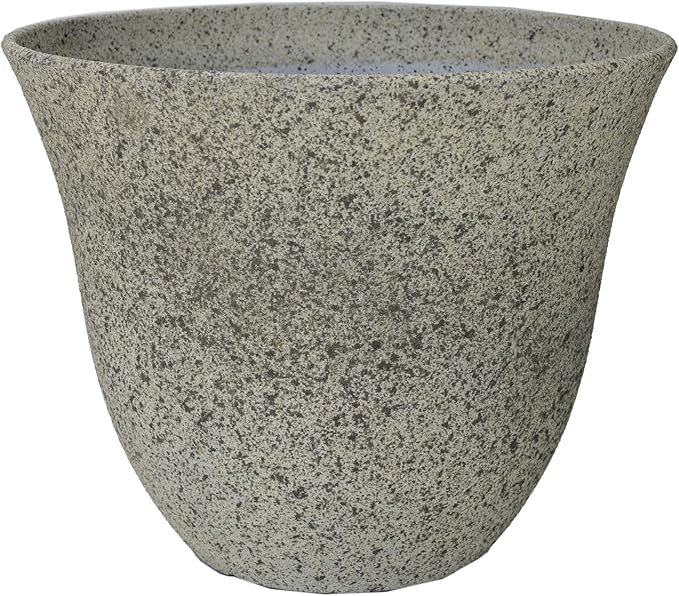 Classic Home and Garden Honeysuckle Resin Planters - Lightweight Indoor & Outdoor Plant Pots - UV-Resistant Plastic Flower Pots - Pot Planters for Flowers & Herbs (15" Stone)