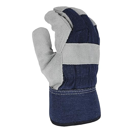 West Chester Men's Split Cowhide Leather Palm Gloves with Posi-Therm lining, Safety Gloves, Cold Weather Gloves, X-Large, (91205/XL), Blue and White