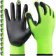 Kebada W1 Work Gloves for Men and Women, PU Coated Safety Gloves with Grip, Touchscreen, Ideal for Warehouse Package Handling, Construction, Gardening, Green Small