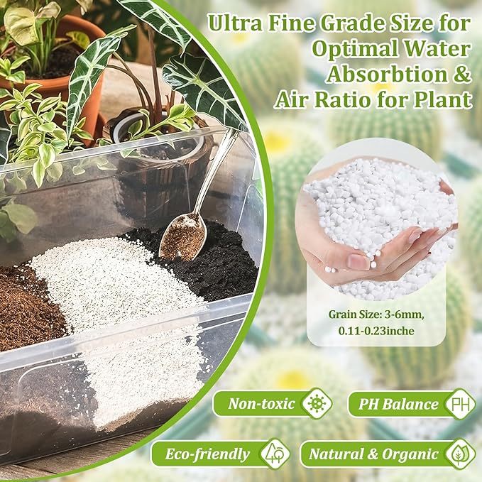 Legigo 26 Quarts Organic Horticultural Perlite for Plants Indoor- Natural Horticultural Soil Additive Conditioner Mix for Improves Drainage, Ventilation and Root Growth