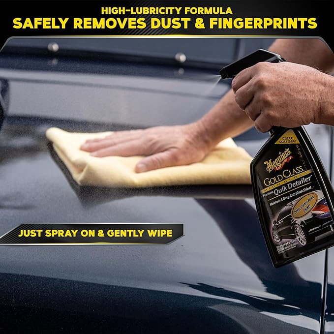 Meguiar's Gold Class High Gloss Premium Quik Detailer, High Lubricity Automotive Quick Detailer Spray that Preserves Wax and Leaves a Deep Dark Shine, 24 Oz Spray Bottle
