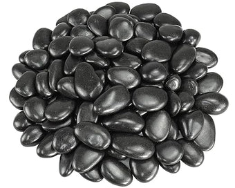 GreenVibe River Rocks for Landscaping, 40lbs Black Pebbles for Indoor Plants, 1-2 Inch Decorative Rocks for Planters, High Polished Stones for Vase Filler Fish Tank Garden