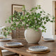 HyeFlora 5PCS Artificial Eucalyptus Leaves Stem Plants for Spring Decor, 32.7 inch Fake Leaves Greenery Branches Green Shrubs Silk Faux Foliage DIY Stems for Festival Home Kitchen Farmhouse(Green)