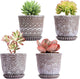 Gepege Succulent Pots, 4 Inch Small Indoor Ceramic Planter Pot with Drainage Holes and Saucers for Plants - Set of 4