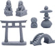 6 PCS Mini Zen Garden Accessories, Miniature Garden Bridge Foo Dogs Torii Gate Sandstone Figurines Meditation Zen Decor Japanese Fish Tank Terrarium Decorations Plant Pots Bonsai Craft Decor (M)