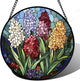 DASTOLL Stained Glass Window Hanging, Colorful Hyacinth Flowers Suncatcher for Doors Window Home Plant Sun Catchers Decoration Mother's Day Birthday Gifts for Women, Men, and Mom 7.8x7.8 in