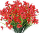 JEMONG 12 Bundles Artificial Flowers Outdoor UV Resistant Fake Flowers No Fade Faux Plants Garden Porch Window Box Decorating (Deep Red)