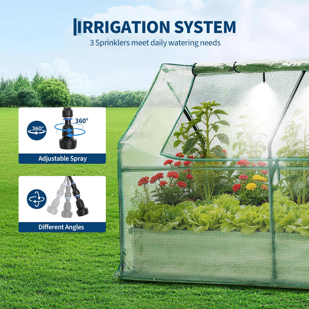 Garvee 6x3x1 FT Raised Garden Bed with PE Cover & Self-Watering System