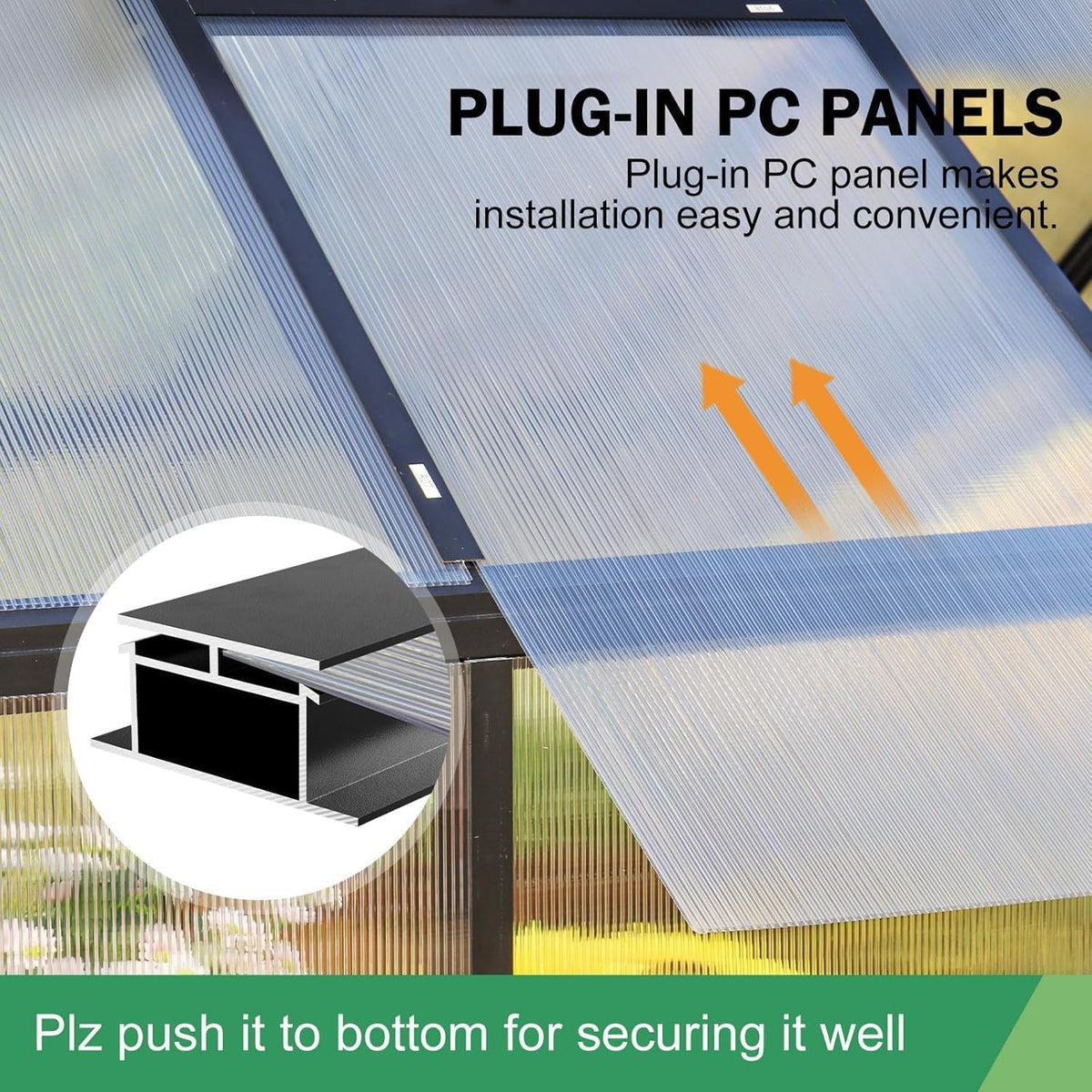10x24 FT Polycarbonate Greenhouse Large Heavy Duty Aluminum Frame