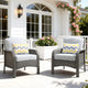 ORMONO 2 Pieces Patio Furniture Set, Two Single Chair Outdoor Furniture, All-Weather Rattan Wicker High Back Conversation Set of 2 for Small Space Porch, Backyard, Balcony, Grey