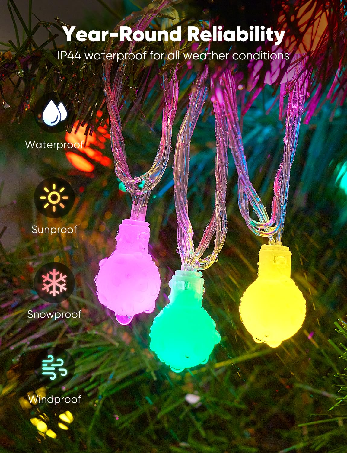 Minetom Pastel Globe Lights, 33 Feet 100 Led Easter String Lights Plug in